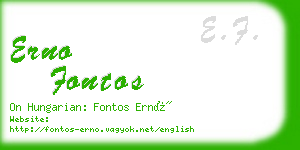 erno fontos business card